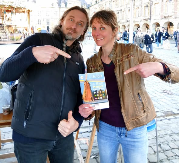 Marché "Place aux producteurs" avec Rémi de Clos de Gobu et Adeline GRULET, fondatrice du Guide du Bien Manger